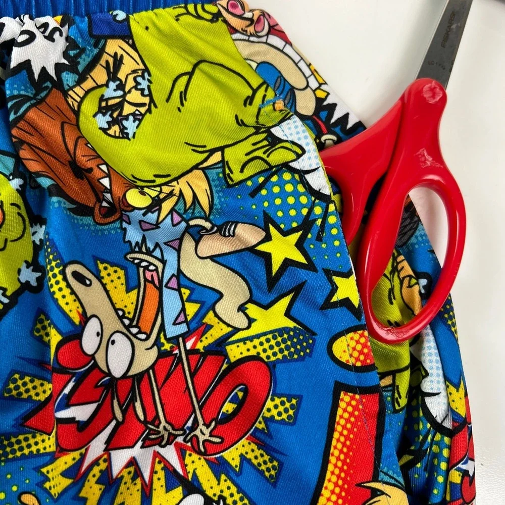 Ren & Stimpy Nickelodeon Happy Happy Joy Shorts‎ Pocket Drawstring Button XL